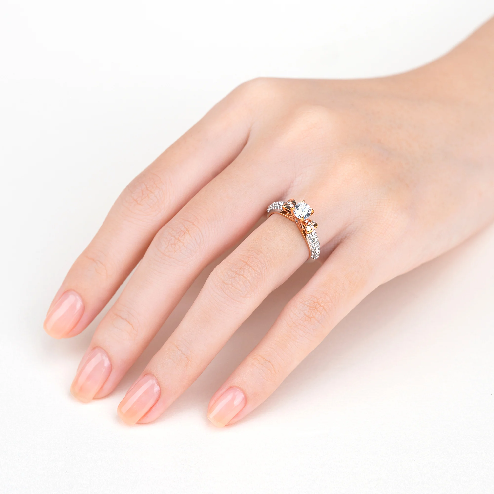 Nhẫn đính hôn Solitaire Bridge accent NCH1612 6